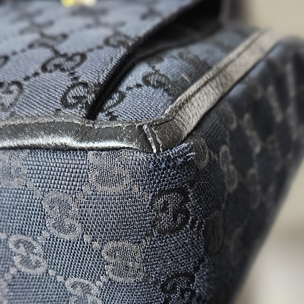 Vtg Gucci Abbey D ring GG monogram canvas tote Career Classic Travel No Bundles - Picture 10 of 14